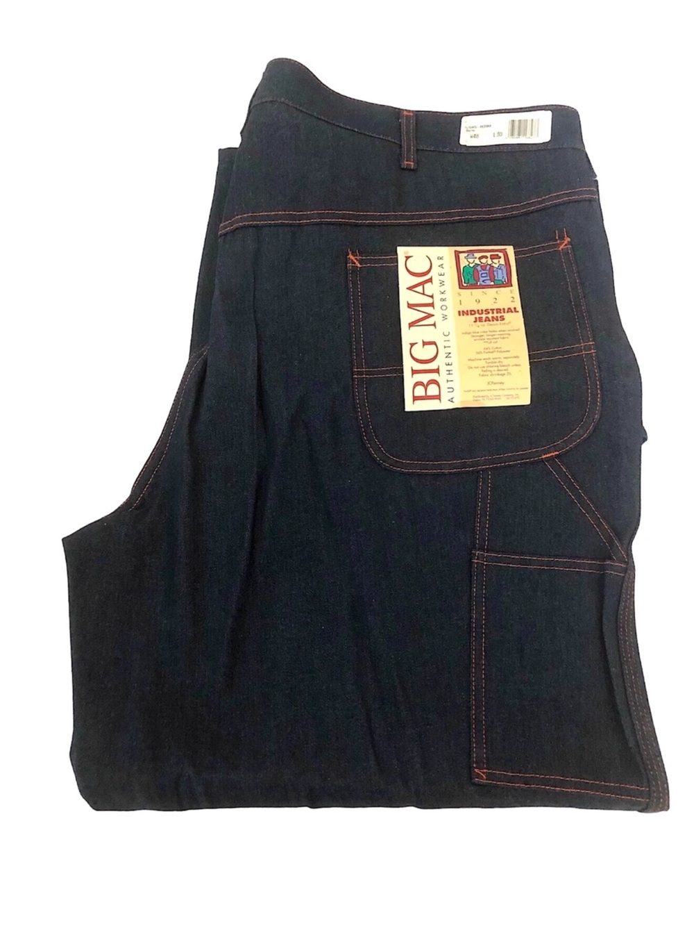 Vintage Big Mac Industrial Denim Engineer Jeans USA Deadstock 48 X 30
